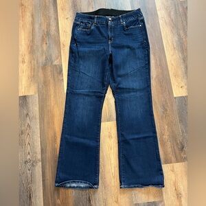 Lane Bryant Wide leg Trouser Jeans in dark wash, size 18L.